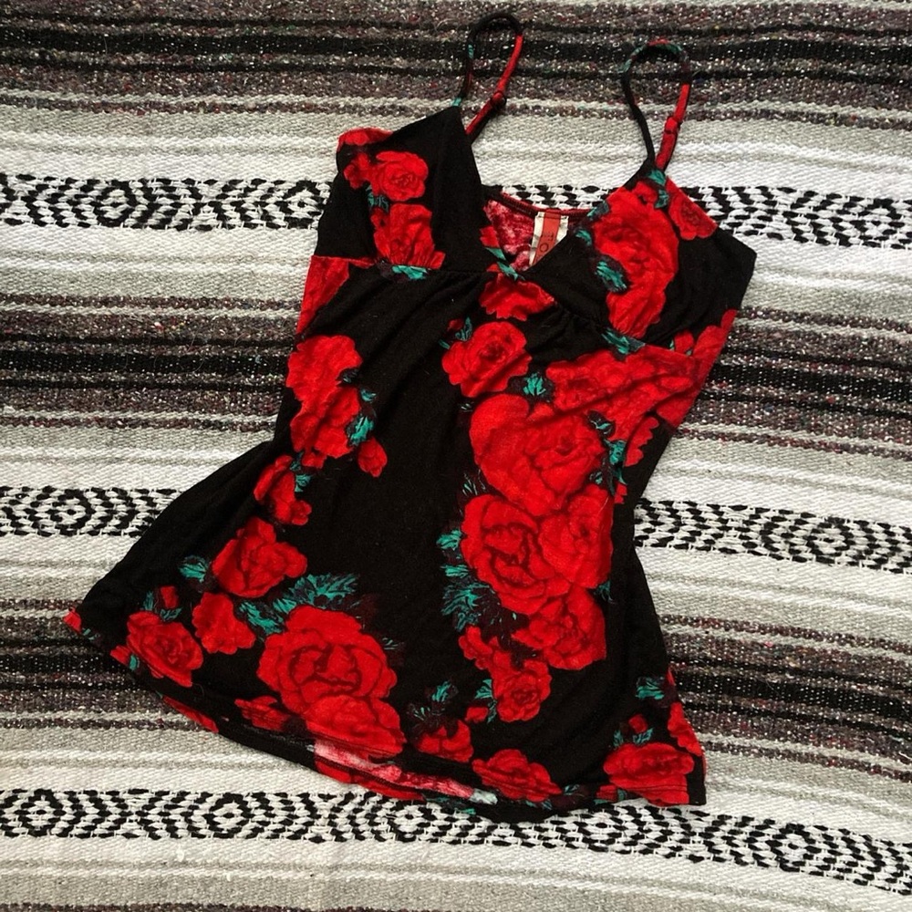 Y2K floral tank top topia size small